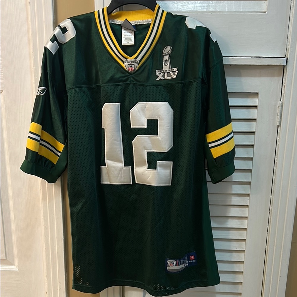 Reebok Green and Yellow NFL Jersey with Number 12